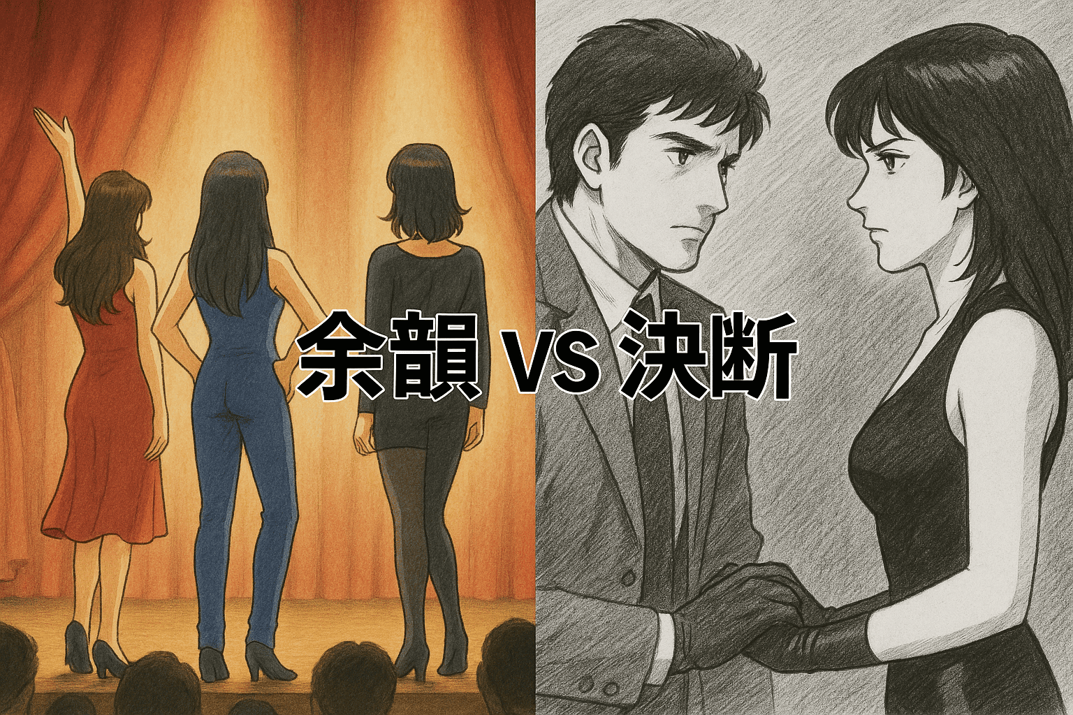 余韻 vs 決断：アニメと漫画の結末比較ビジュアル