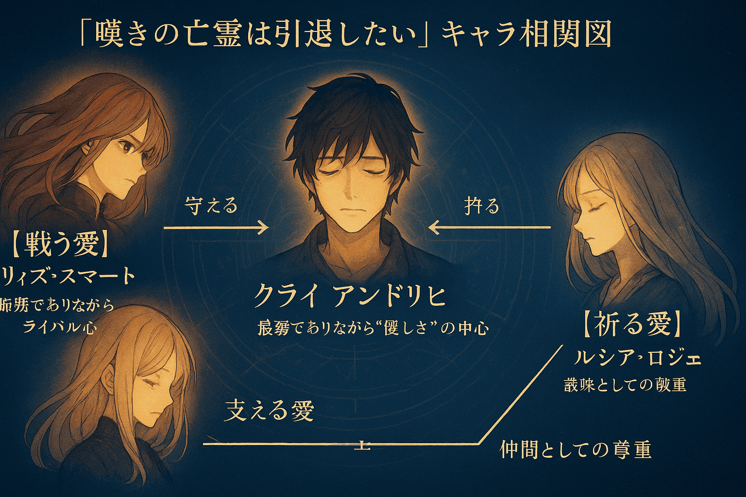 『嘆きの亡霊は引退したい』キャラ相関図