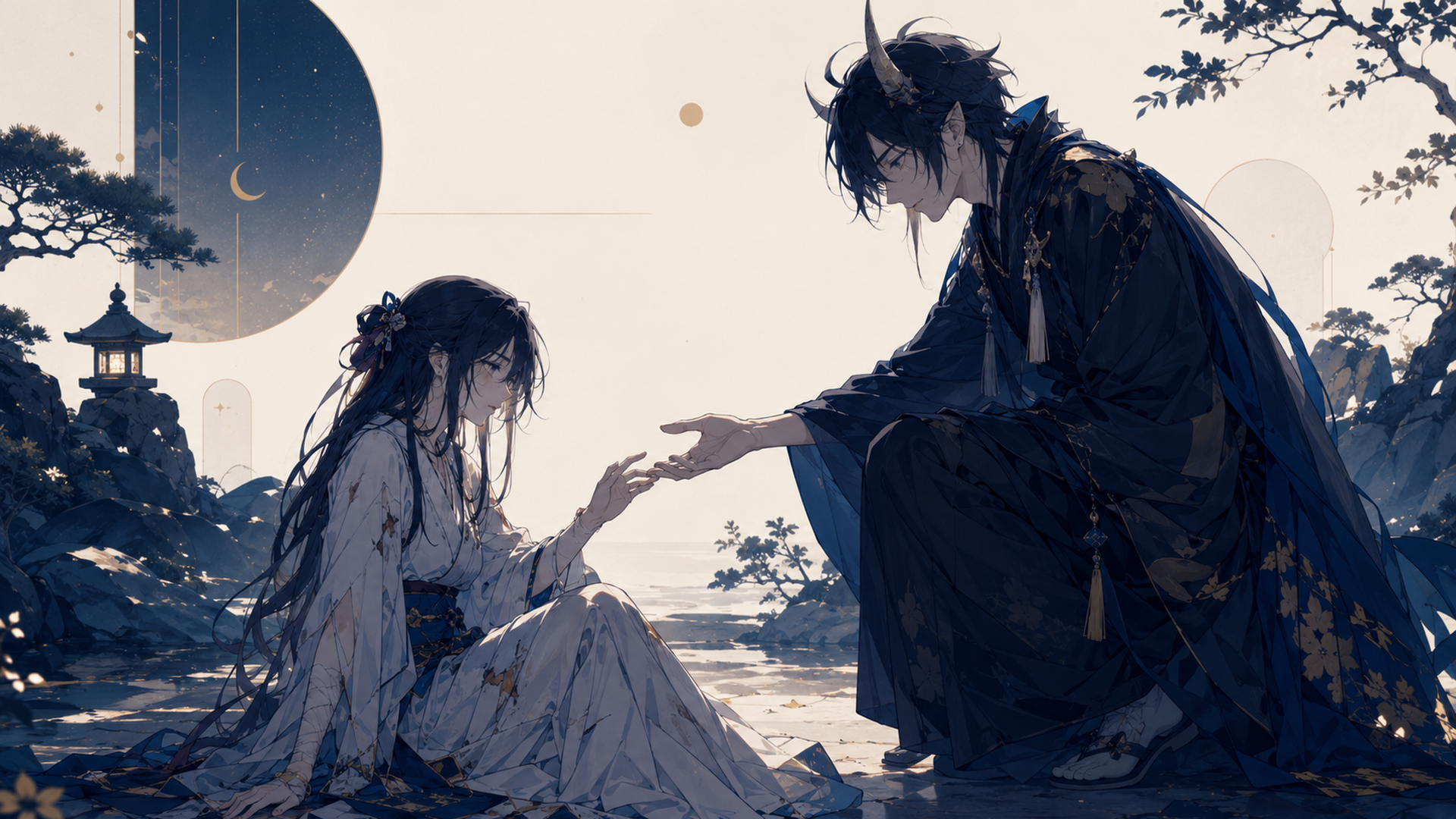 『鬼の花嫁』アニメと漫画の違いをイメージした和風ファンタジー調の画像