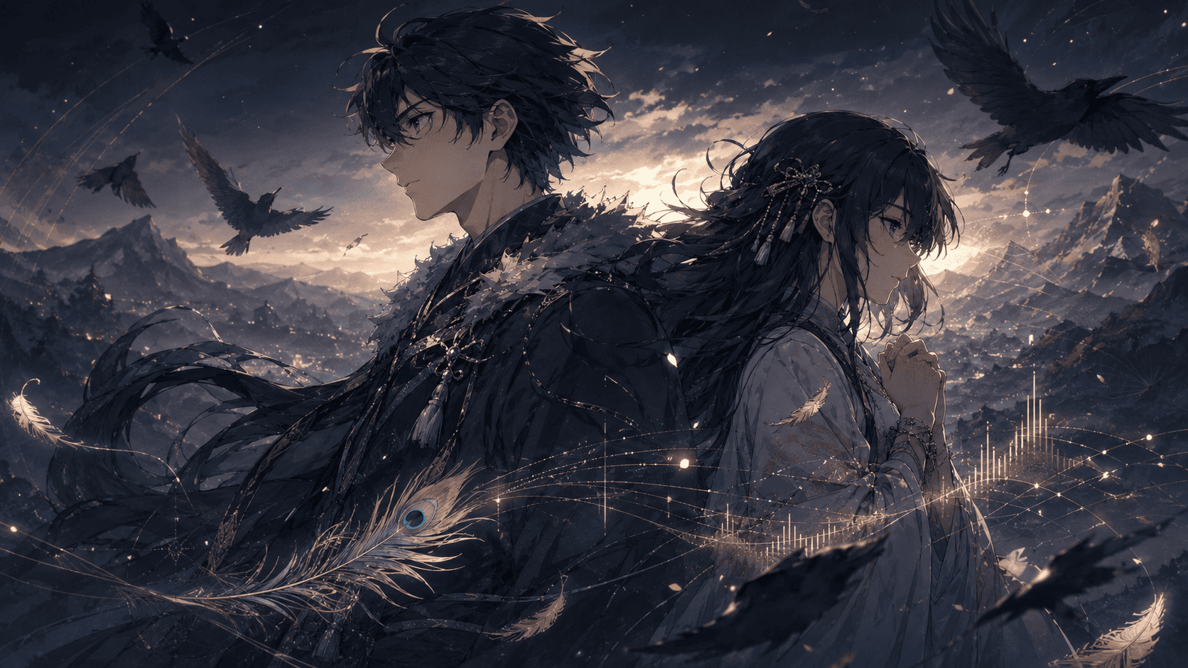 黄泉のツガイ第2クール主題歌の不信と祈りをイメージした黄昏のイラスト